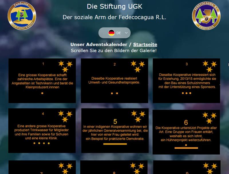 An jedem Tag macht der Adventsalender Projekte durch Text und Bild lebendig.