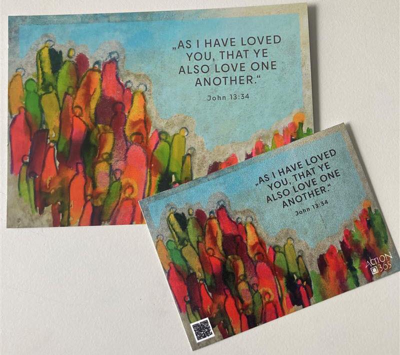 Karten und Aufkleber auf Basis des Jahresthema-Motivs der action 365 - eigens für den CSD